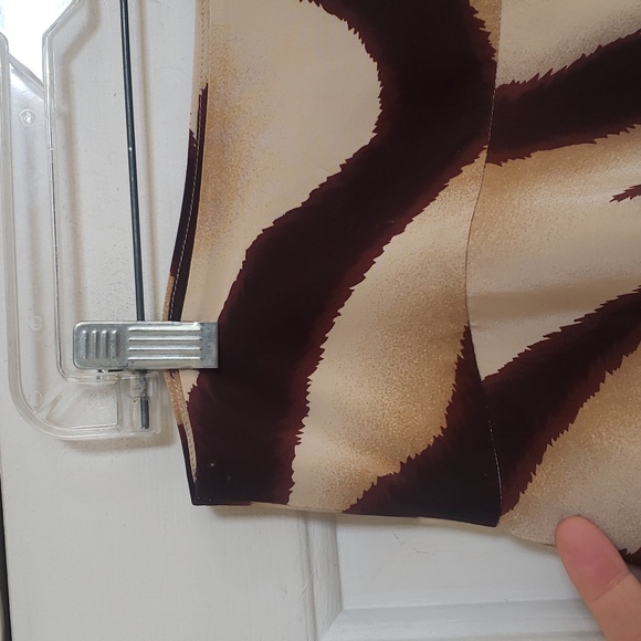 Lauren RALPH LAUREN Silk Animal Print A‑Line Skirt Brown Tan Flowy SIZE 10 - Picture 6 of 10